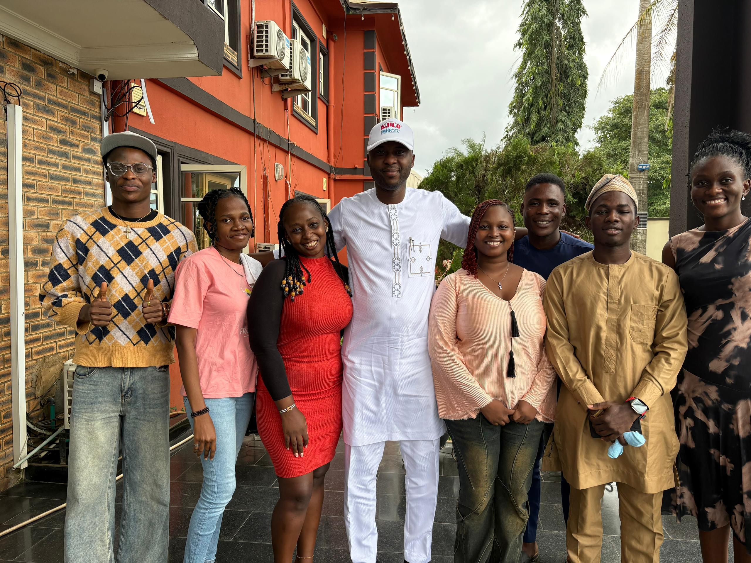 Dr Michael Ajilo with members of Ajilo Youngins(admin) at a lunch gathering