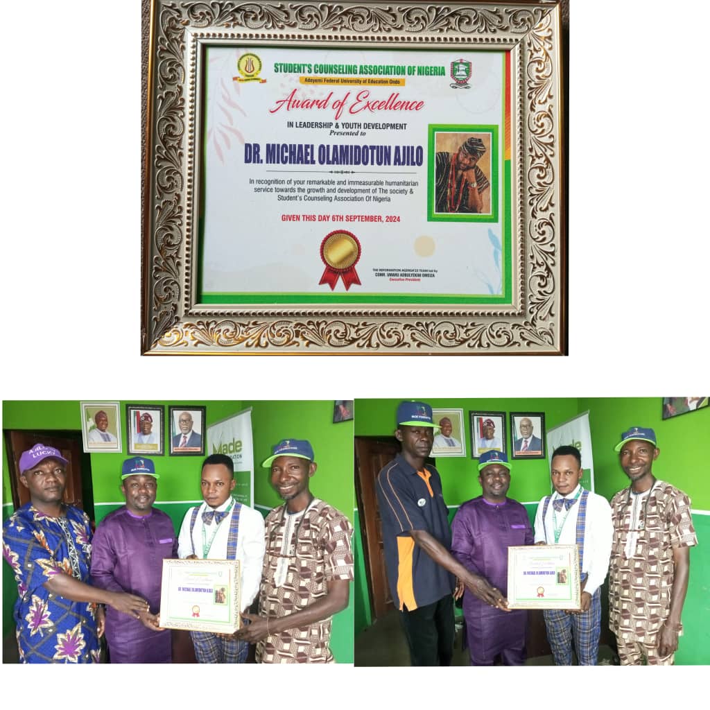 Members of MADE Foundation receiving an award on behalf of Dr. Ajilo.