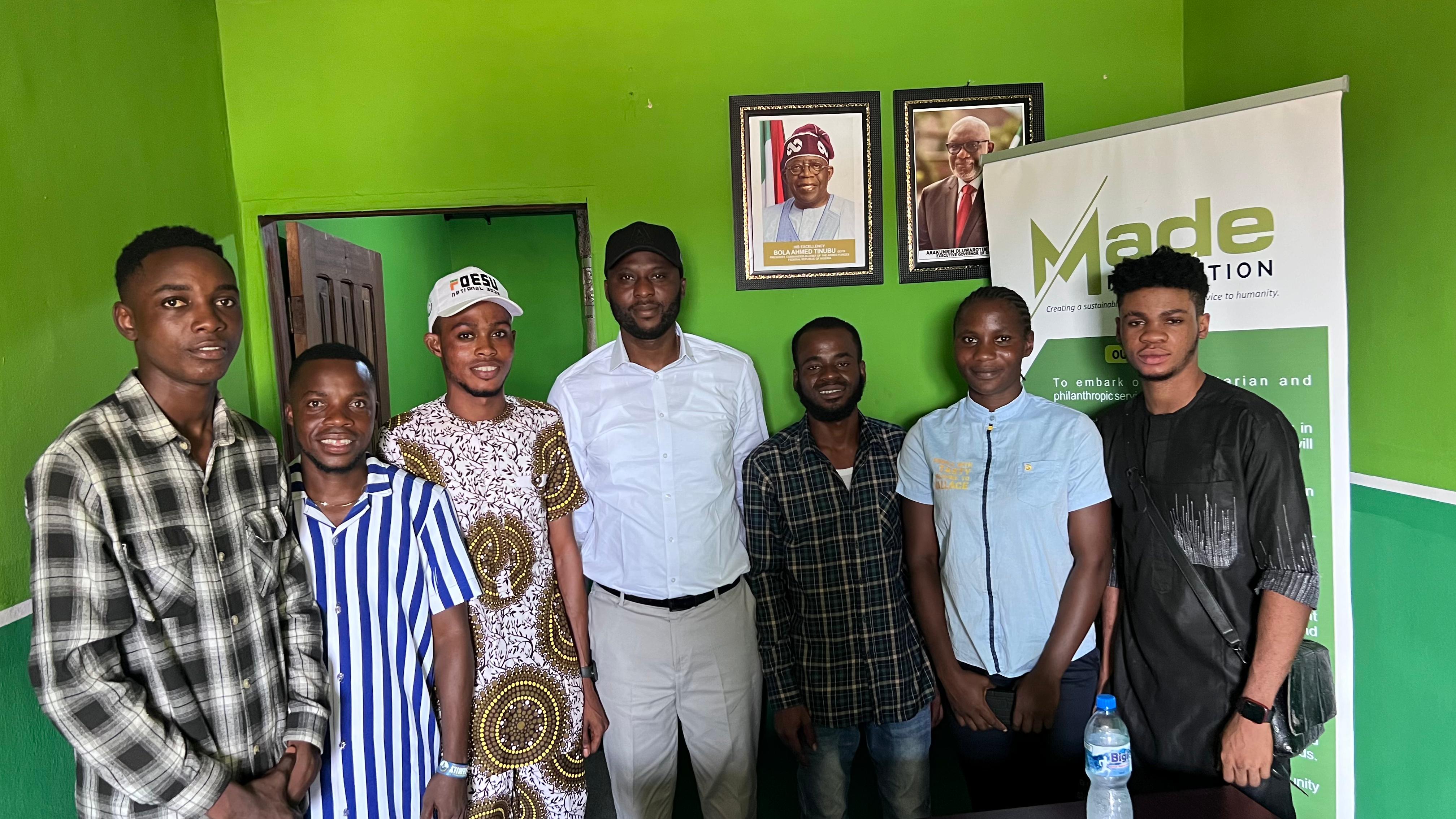 Dr. Michael Ajilo engages Ondo student leaders on youth development and community growth.