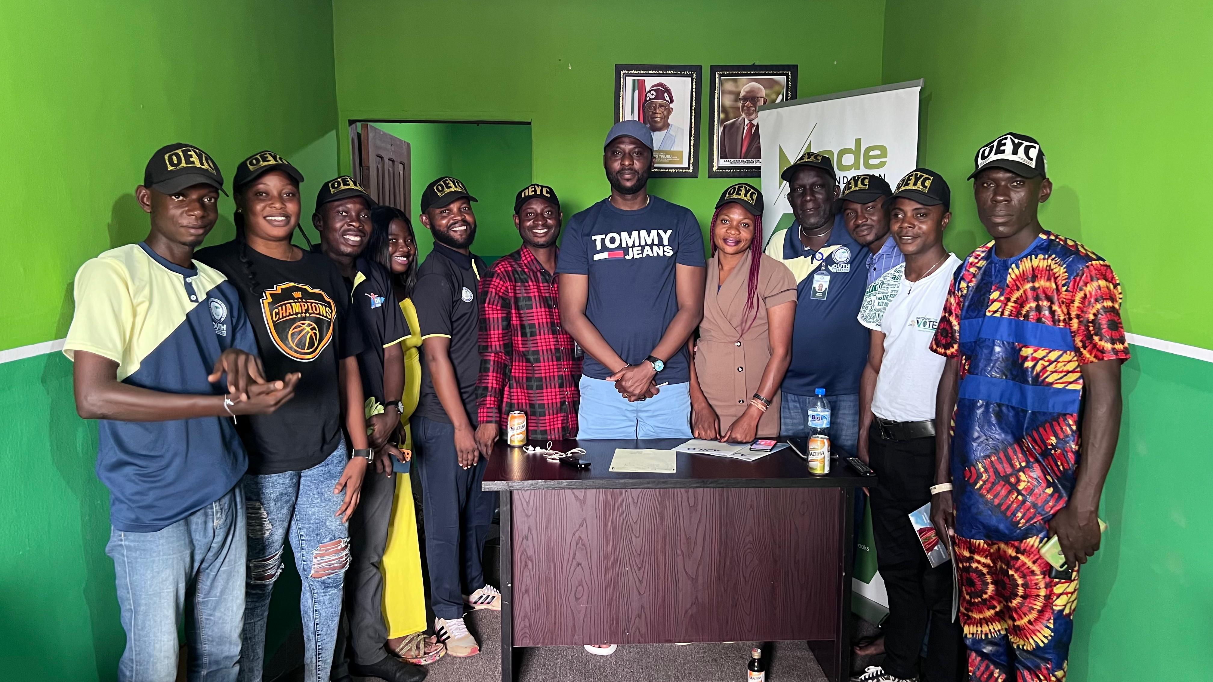 Dr. Michael Ajilo meets with members of the Ondo Ekimogun Youth Congress (OEYC).